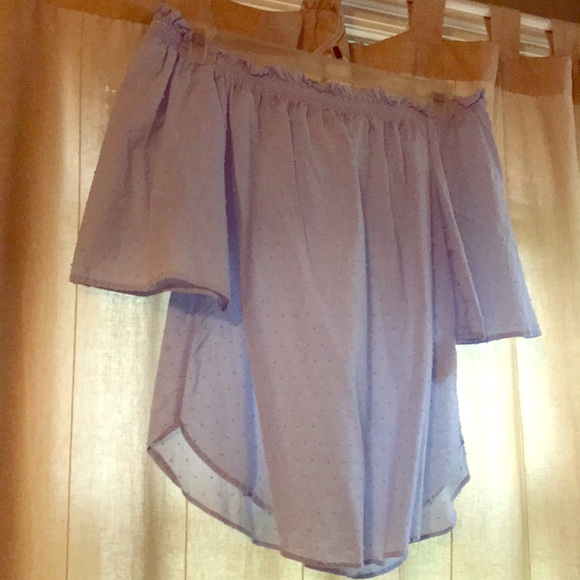 H&M off the shoulder blouse - light blue - Picture 2 of 4